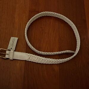 Vintage Espirit White Leather Belt